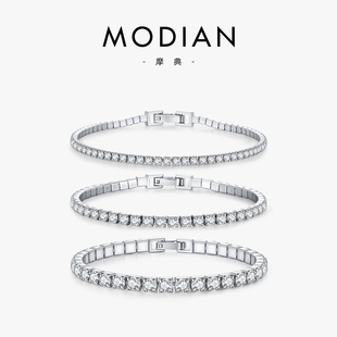 MODIAN摩典S925纯银璀璨星河满钻网球手链女小众设计轻奢排钻手饰