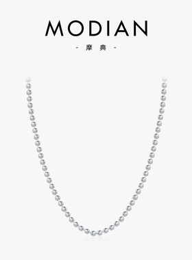 摩典S925纯银设计感银豆豆短项链