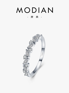 通体s925纯银超闪精致镶嵌极简尾戒女百搭少女感不掉色食指戒指