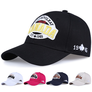 遮阳帽子男款 秋天做旧Canada英文鸭舌帽男可调节秋季 美式 ins时尚