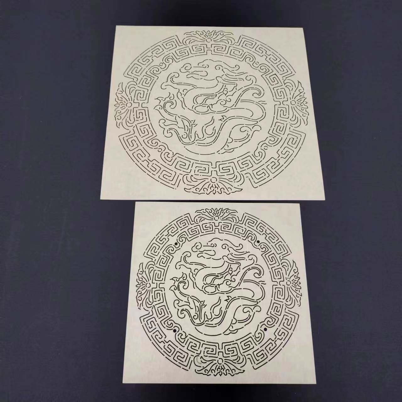 刺子绣模版 盘龙纹 餐垫 桌垫 抱枕 刺绣重复使用描图绘图软模板
