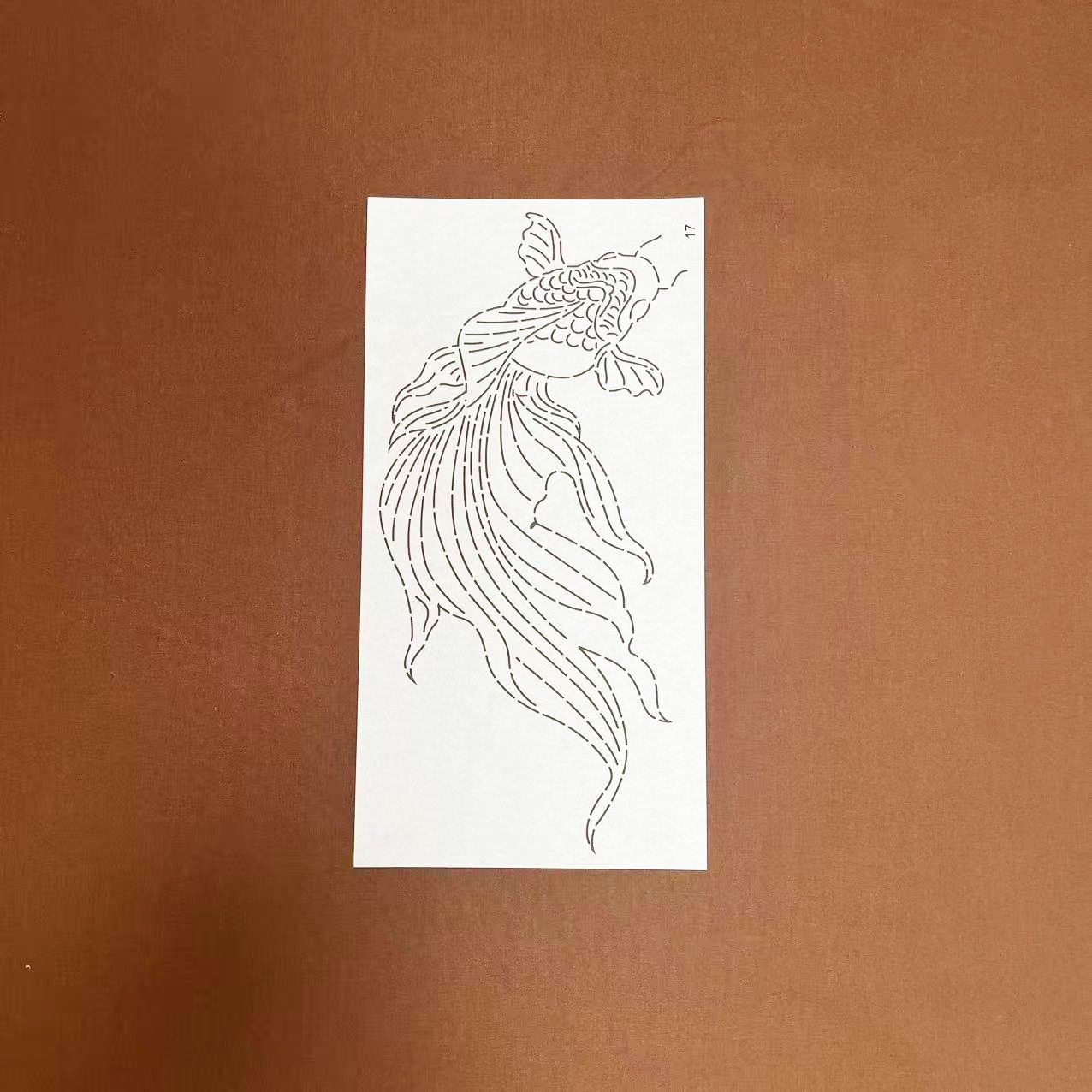 R265刺子绣软模板 金鱼 年年有余手工刺绣模版画图拓图镂空模板
