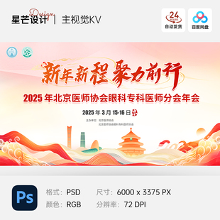 医学医疗论坛讲座研讨会学术会议年会主视觉展板海报PS设计素材