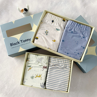 小黑托昵内裤男童平角短裤儿童内裤棉莫代尔小黑托尼男孩四角内裤