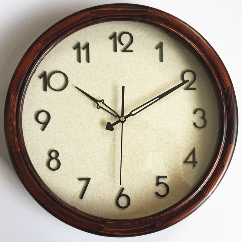 客厅挂钟北欧美时每家复古原木
