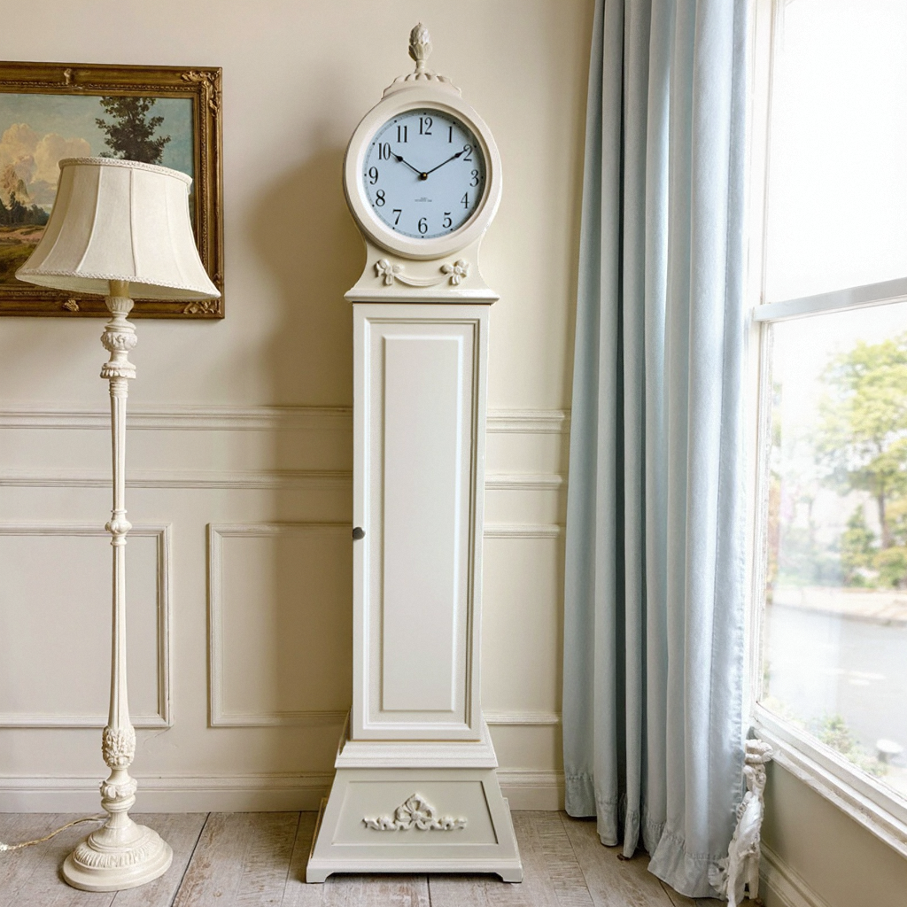 法式复古简约美式乡村储物落地钟