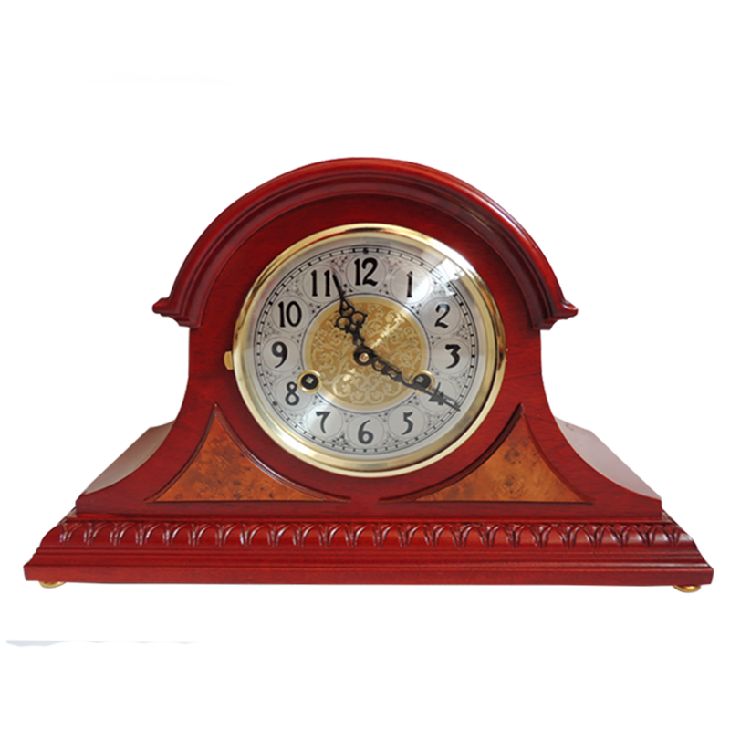 机械上弦美式复古报时实木台钟