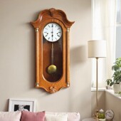 钟表 摇摆美式 实木机械挂钟德国赫姆勒原装 进口5音音乐机芯欧式