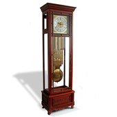 美时每家实木桃木机械落地钟德国赫姆勒九音管中式 红木风座钟立钟