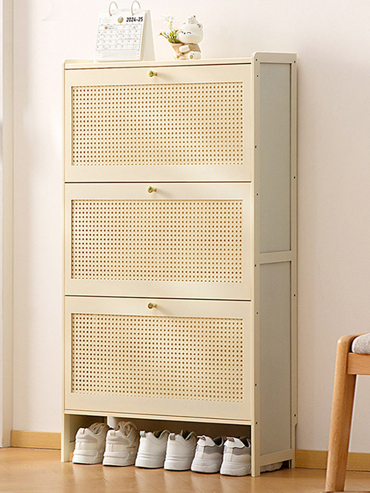 超薄鞋柜家用门口新款2025爆款入户玄关柜一体靠墙藤编翻斗窄鞋架,住宅家具,鞋架,淘宝优惠券,粉丝福利购,淘宝优惠卷