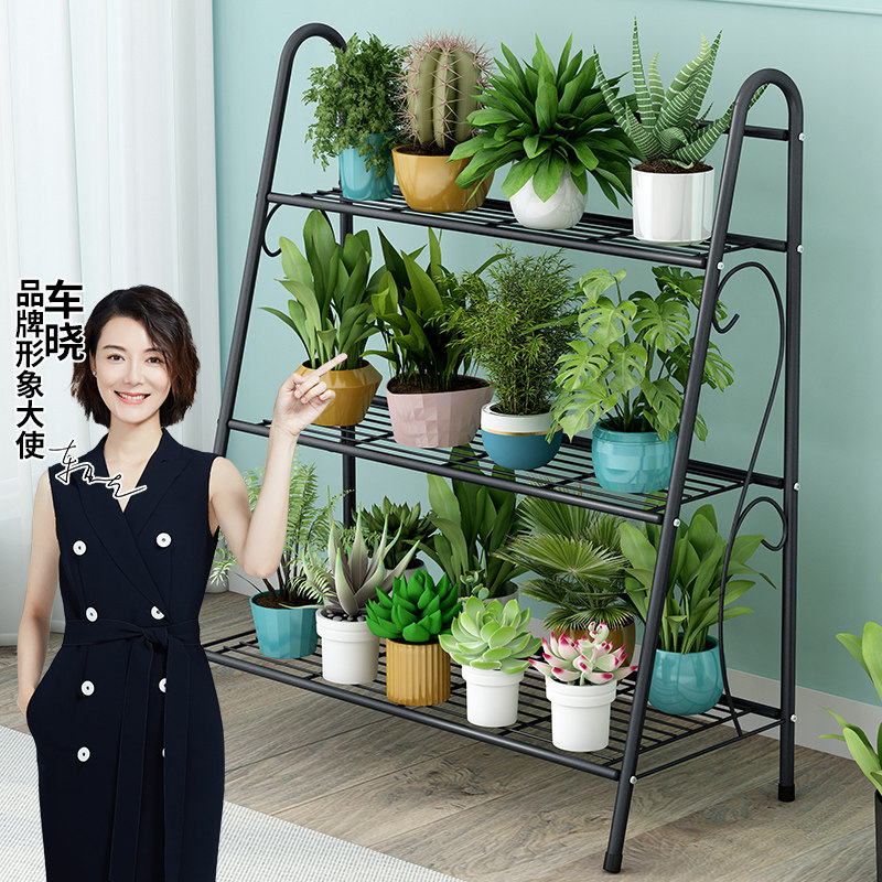 速发花架子花艺客厅室内台阶梯落盆式多层花架置物架简约铁地架