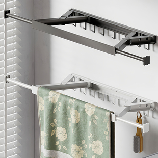 阳台晾衣神器隐形晾衣架折叠挂杆伸缩晾衣杆室内家用免打孔晒被子