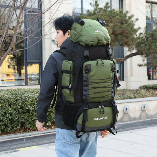 90升春季旅行包大容量户外登山包防水男女通用背囊多功能双肩包