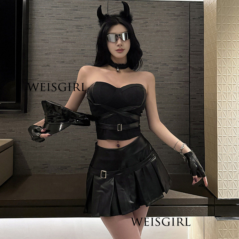 性感万圣节小恶魔制服小胸夜场派对cosplay暗黑猫女郎御姐女王装