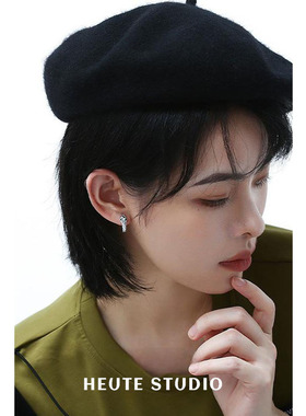 HeuteStudio 小众设计 本命绿宝石灵蛇耳扣中性风轻奢耳饰耳环女