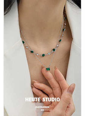 人间富贵名媛超闪祖母绿钻石项链