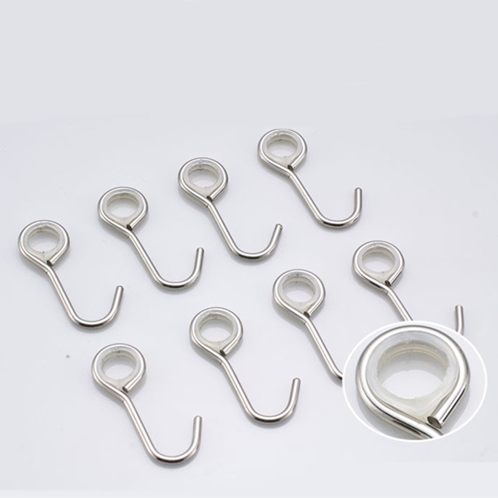 304不锈钢挂钩晾衣杆钩活动吊钩套管钩厨房置物架圆管挂钩16mm19