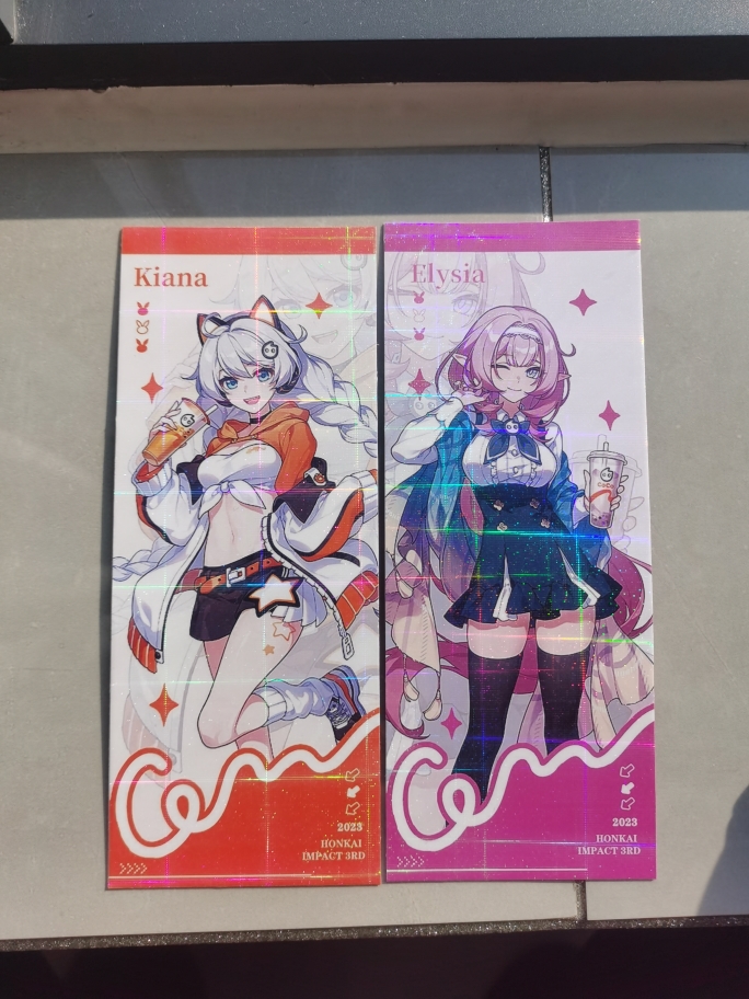 崩坏三Coco联动联名周边爱莉希雅琪亚娜镭射票双面镭射书签卡学