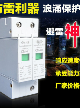 家用 避雷器 浪涌保护器 220V 防雷器 2P 40KA 电涌 生产厂家直销