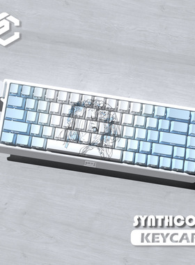 蕾姆蓝色PBT材质侧刻支持wooting EZ63MADE68 Hero68ND63夜魔键帽