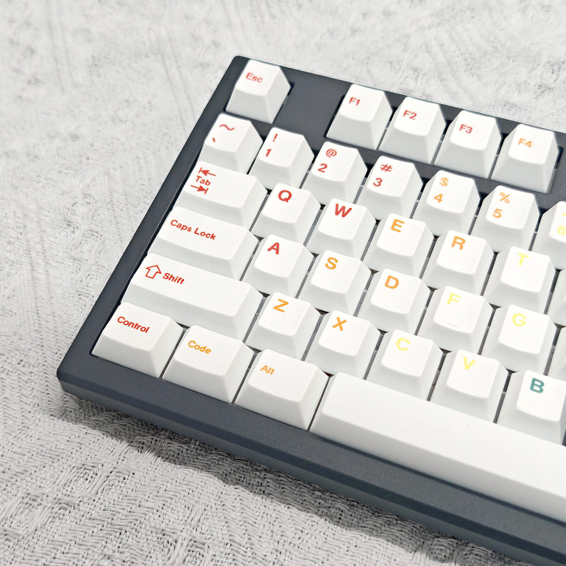 彩虹键帽143键原厂侧刻透光PBT五面热升华机械键盘帽跨境亚马逊