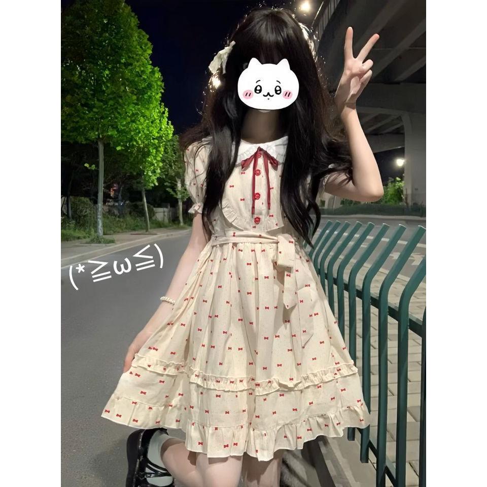 软妹萝莉风甜梅碎花连衣