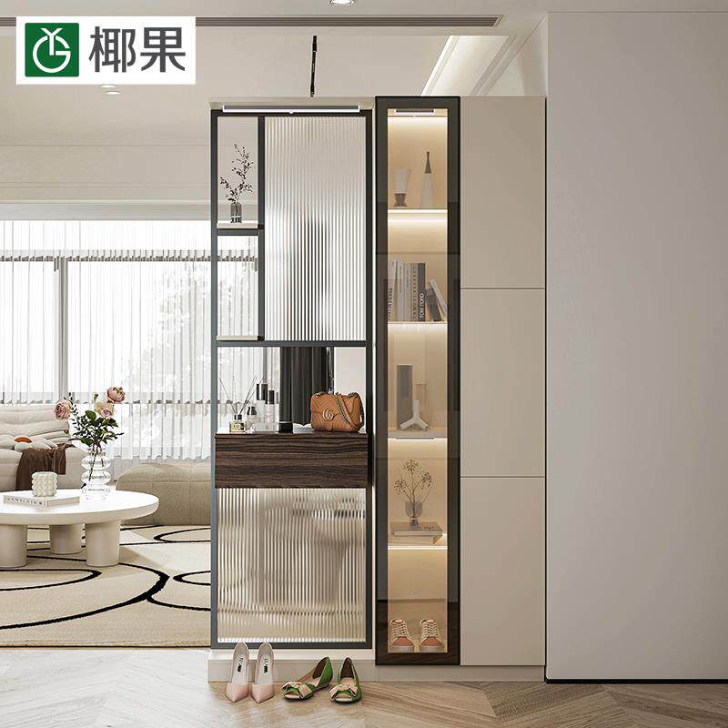 椰果/橙璞 玄关鞋柜入户一体门口客厅隔断玻璃屏风门厅衣帽置物架使用感如何?