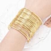 敦煌公主金色开口多圈手镯民族风旅游写真拍摄配饰女西域舞姬手饰