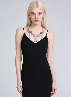 波西米亚复古民族风钱币流苏项链