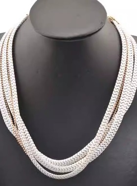 多股细链蛇形宽链条平缘链接项链