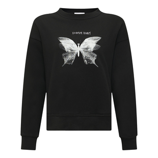 Petit 蝴蝶烫钻圆领卫衣 Bari