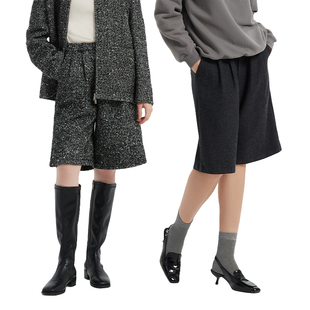 率性洒脱廓型毛呢百慕大短裤 Petit Bari