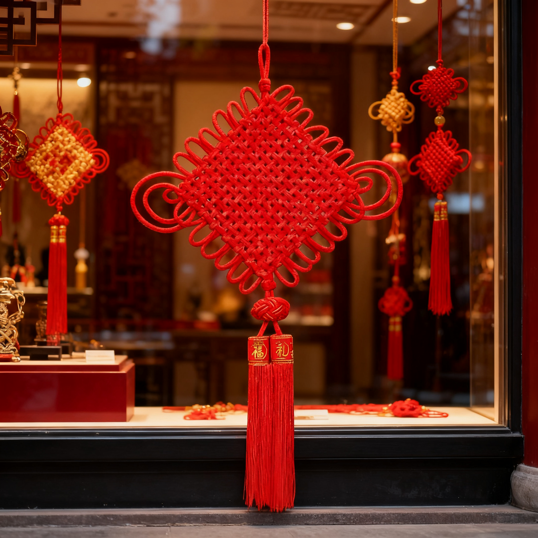 中国结挂件大号客厅高档红色福字室内挂饰流苏交付收房楼盘装饰品