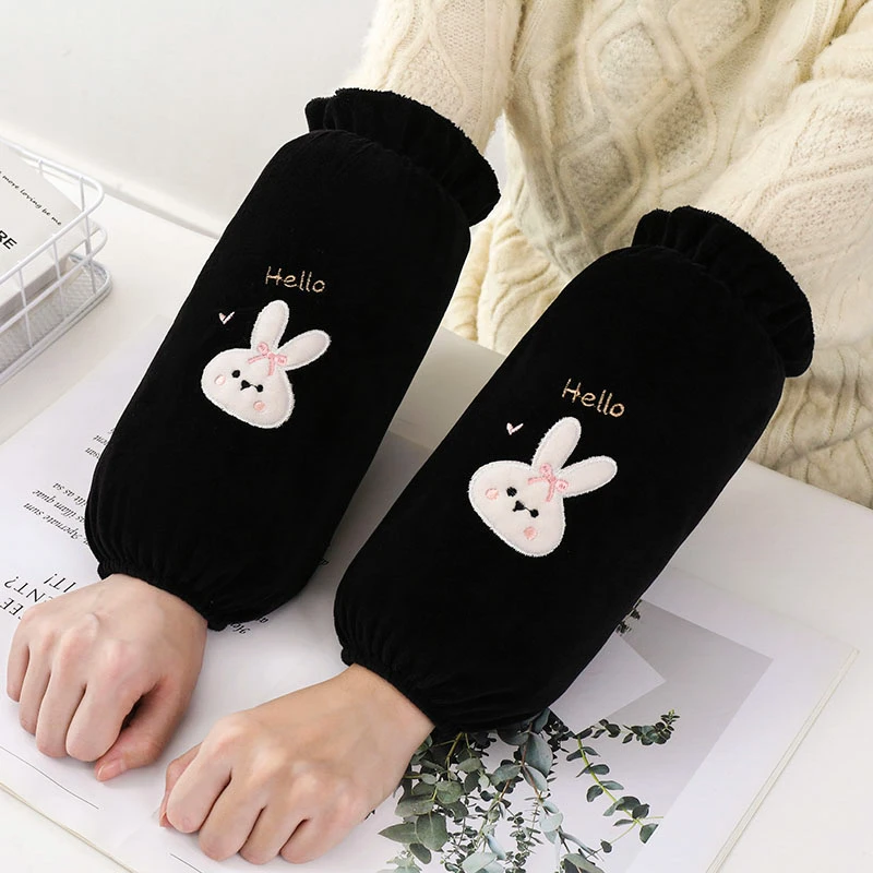 可爱卡通套袖秋冬新款成人长款袖套儿童学生韩版防污袖头毛绒护袖