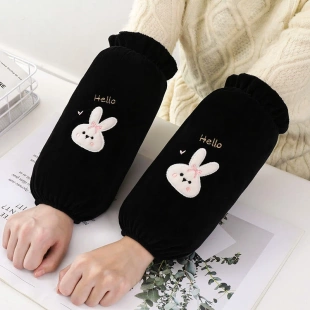 可爱卡通套袖秋冬新款成人长款袖套儿童学生韩版防污袖头毛绒护袖