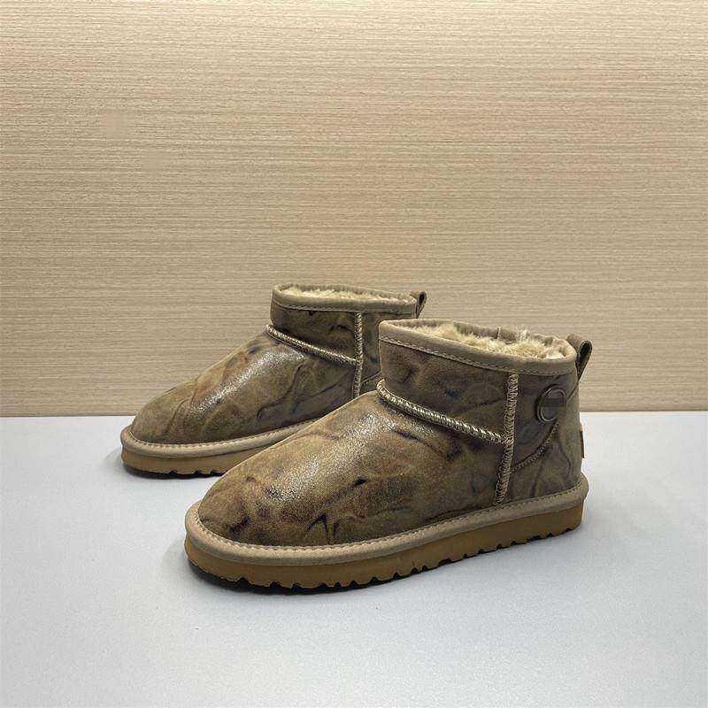 撤柜处理真皮雪地靴女2025新款冬季加绒加厚防水防滑平底毛毛棉鞋,女鞋,时尚雪地靴,淘宝优惠券,粉丝福利购,淘宝优惠卷