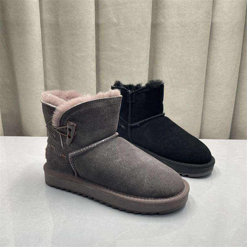商场撤柜处理羊皮毛一体雪地靴女冬季加厚短筒防滑纽扣牛皮短靴女,女鞋,时尚雪地靴,淘宝优惠券,粉丝福利购,淘宝优惠卷
