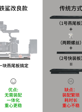 铁鲨曼富图燕尾板科莫多 FX3 bmpcc fx6 zcam fx9底座燕尾板