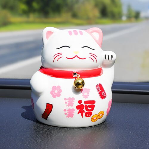 招财猫汽车摆件纳福祝平安