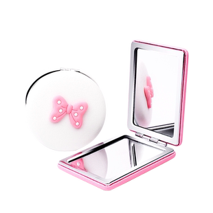 化妆镜子便携小镜子女随身镜折叠补光梳妆镜迷你翻盖式双面公主镜