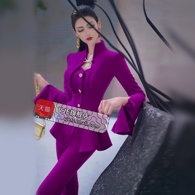 职业正装两件套设计感假两件西装