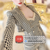 千鸟格三件套正装 女新款 气质减龄小西服背心长裤 VJE秋季 套装