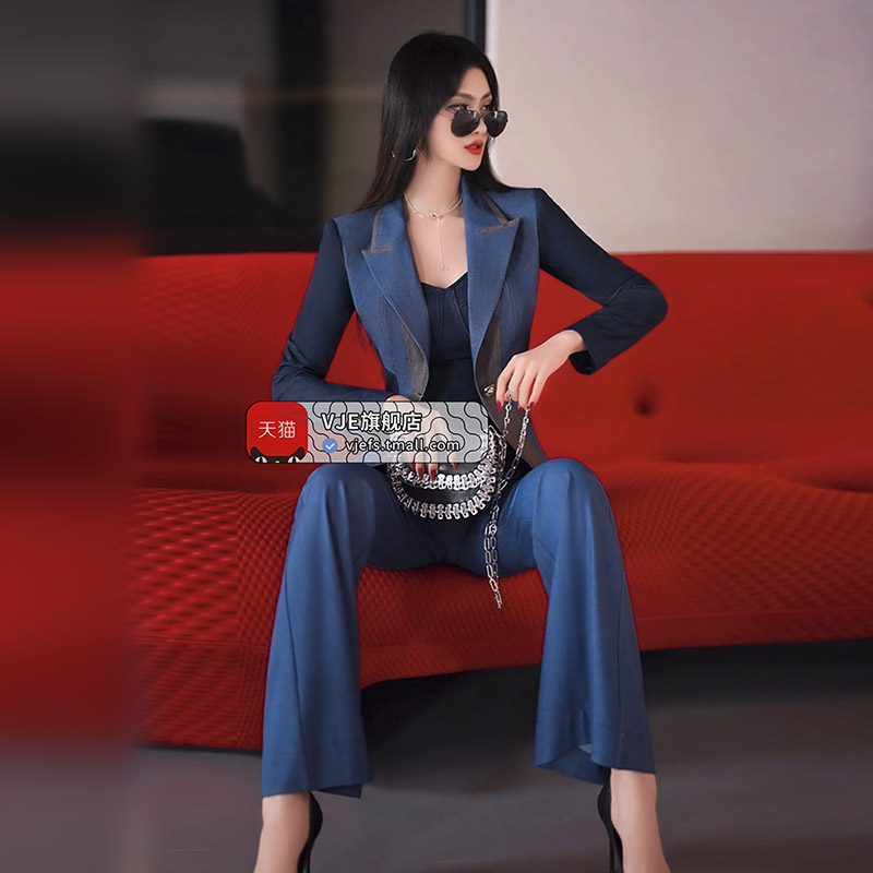 氣質減齡職業套裝拼接三件套