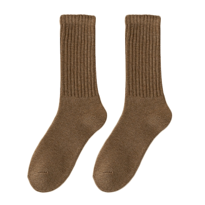 袜子男冬季长筒长袜黑色加厚保暖加绒毛圈高筒小腿袜冬天男款棉袜