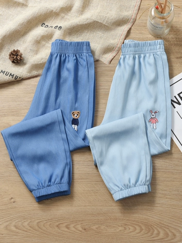 Детское средство от комаров, тонкие штаны, джинсы для мальчиков, шелковая летняя одежда, детская одежда