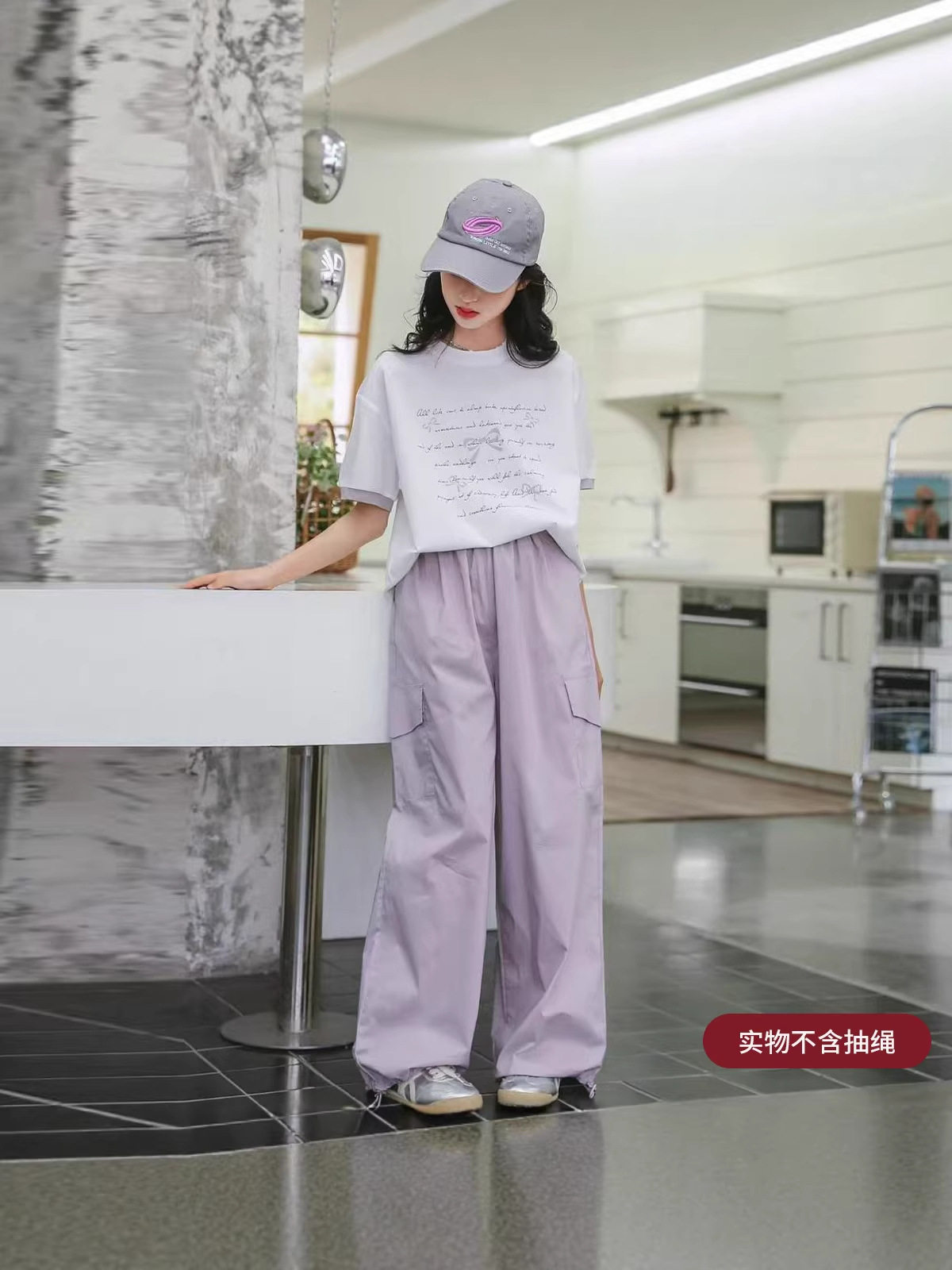 2026夏季新款女童少女中学生女孩时尚休闲套装短袖T恤宽松阔腿裤