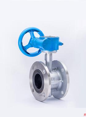 304不锈钢软密封手动法兰蝶阀四氟垫密封涡轮法兰蝶阀D41XD341X/F