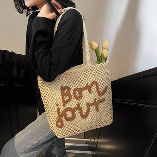 草编托特包包女大容量编织时尚单肩手提包沙滩海边百搭女包