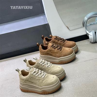 厚底真皮小白鞋女2025春季新款