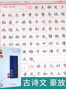 庞中华 学生必背古诗文 豪放词 楷书 钢笔书法临摹字帖